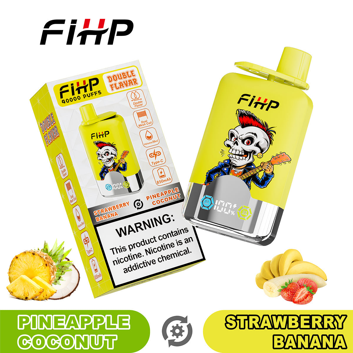 Elektronická cigareta FIHP 40000 Puffs s dvojitou příchutí