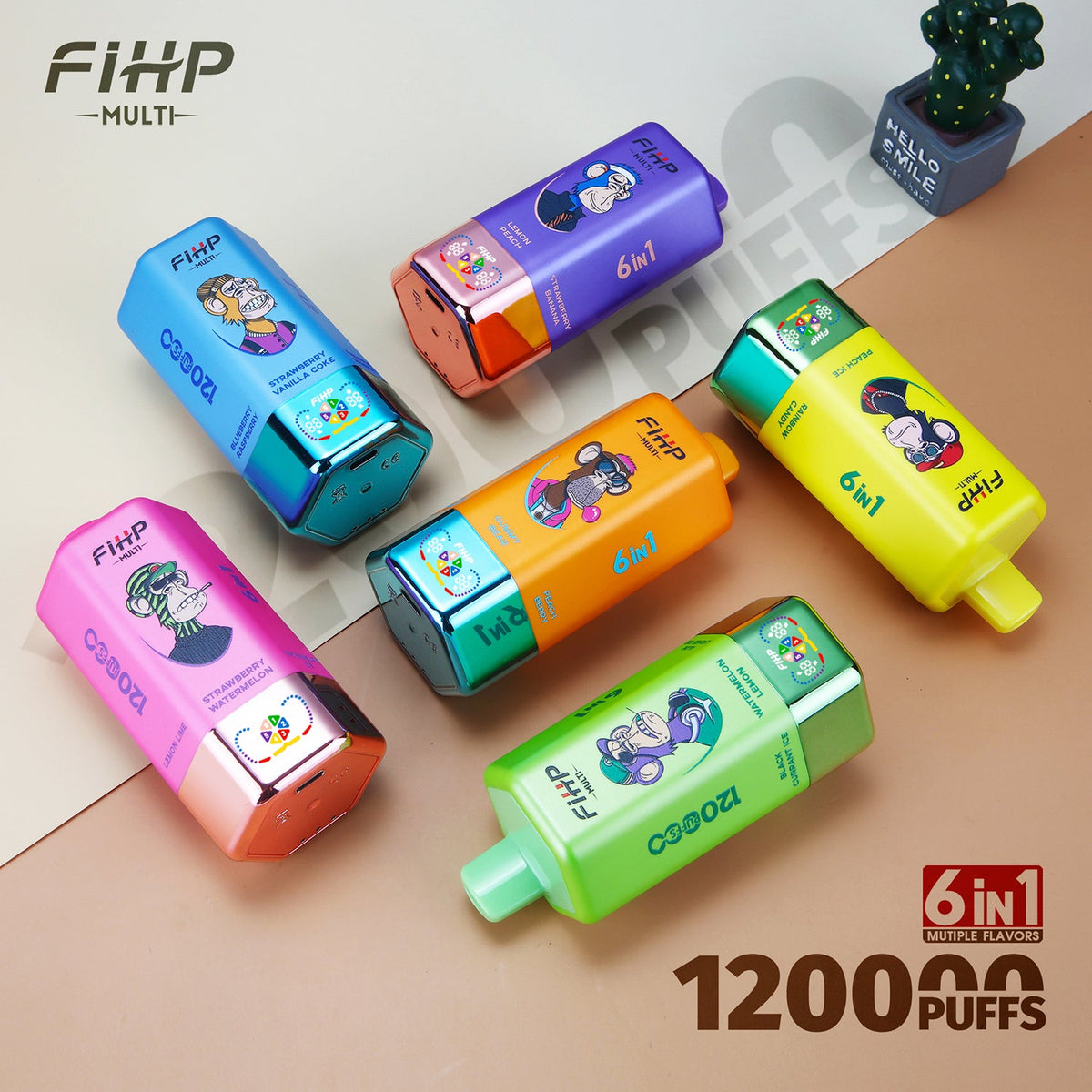 FiHP 120000 Puff 120K Vape – 6v1 multipříchuťové vaporizéry