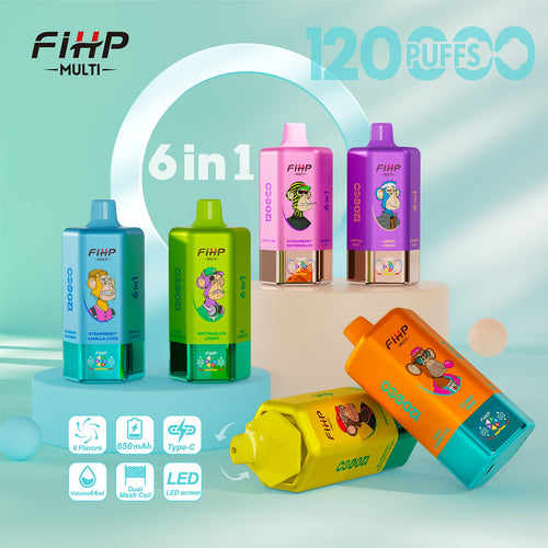 FiHP 120000 Puff 120K Vape – 6v1 multipříchuťové vaporizéry